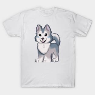 Cute Siberian Husky Drawing T-Shirt